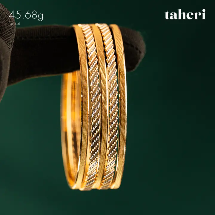 21k Two-Tone Gold Bangle design 38 by TAHERI