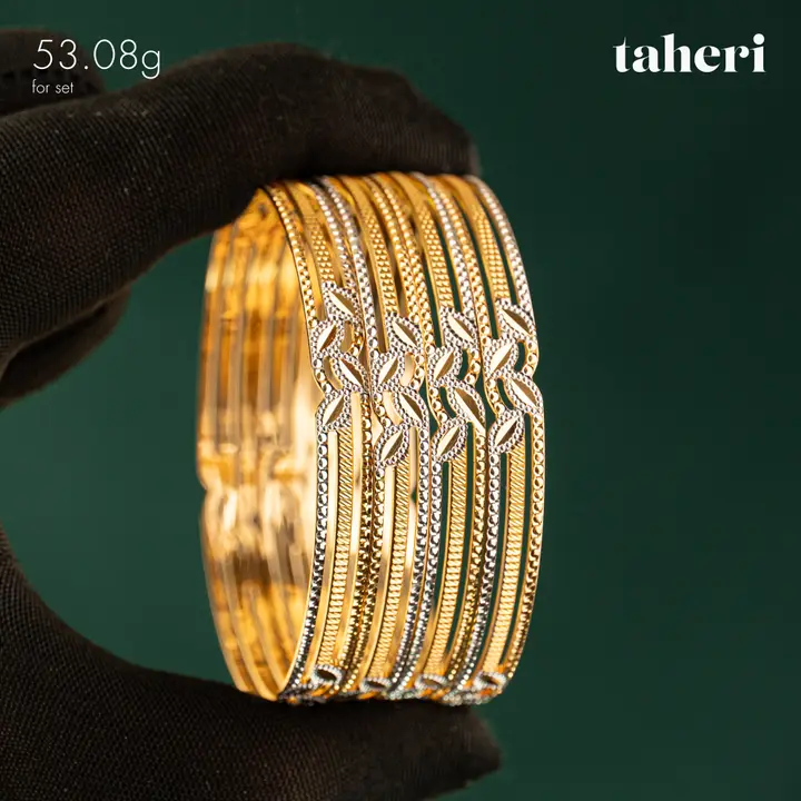 21k Two-Tone Gold Bangle design 39 by TAHERI