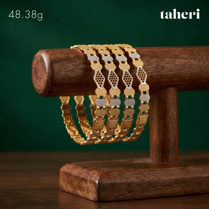 21k Two-Tone Gold Bangle design 34 by TAHERI