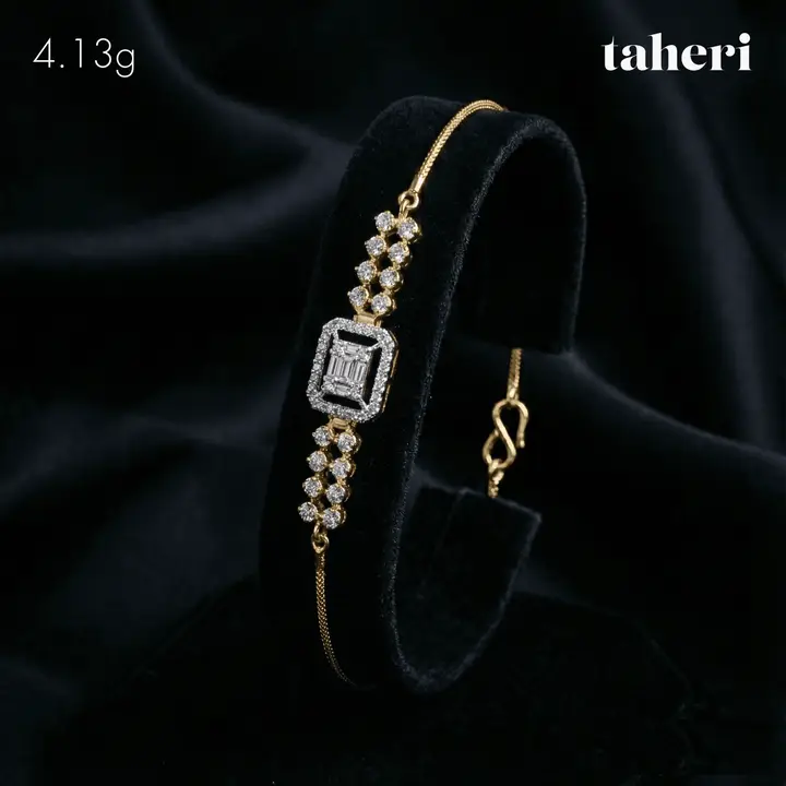 21k Two-Tone Gold Bracelet with Cubic Zirconia design 13 by TAHERI