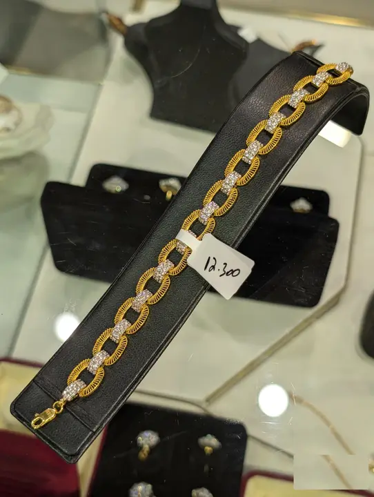 21k Two-Tone Gold Bracelet with Cubic Zirconia design 16 by TAHERI