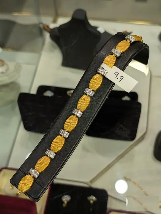 21k Two-Tone Gold Bracelet with Cubic Zirconia design 18 by TAHERI