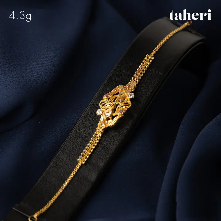 21k Two-Tone Gold Bracelet with Cubic Zirconia design 30 by TAHERI