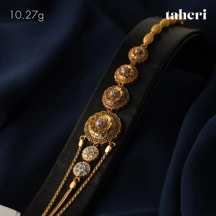 Yellow Gold Bracelet with Cubic Zirconia design 49 by TAHERI