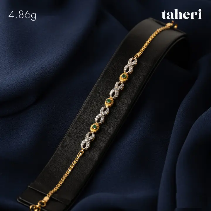 Two-Tone Bracelet with Emerald design 57 by TAHERI