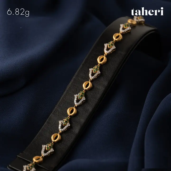 Two-Tone Bracelet with Emerald design 60 by TAHERI