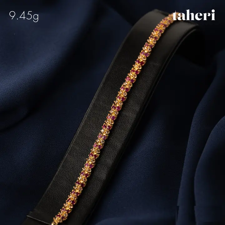 Yellow Gold Bracelet with Ruby design 61 by TAHERI