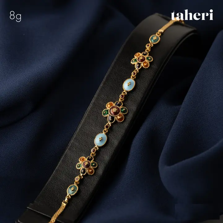 Yellow Gold Bracelet with Colored Stones design 63 by TAHERI