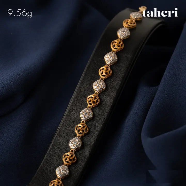 Yellow Gold Bracelet with Cubic Zirconia design 64 by TAHERI