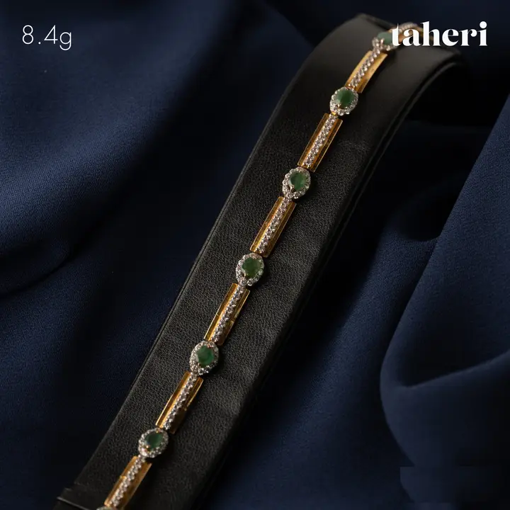 Two-Tone Bracelet with Emerald design 65 by TAHERI
