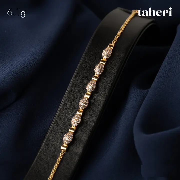 Yellow Gold Bracelet with Cubic Zirconia design 67 by TAHERI