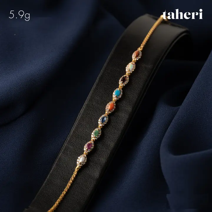 Yellow Gold Bracelet with Colored Stones design 68 by TAHERI