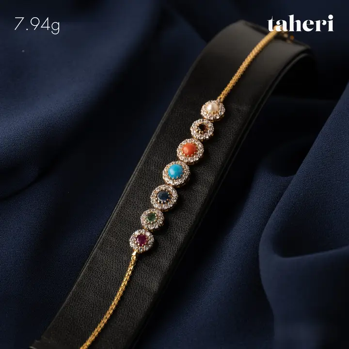 Yellow Gold Bracelet with Colored Stones design 69 by TAHERI