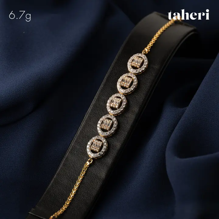 Two-Tone Bracelet with Cubic Zirconia design 71 by TAHERI