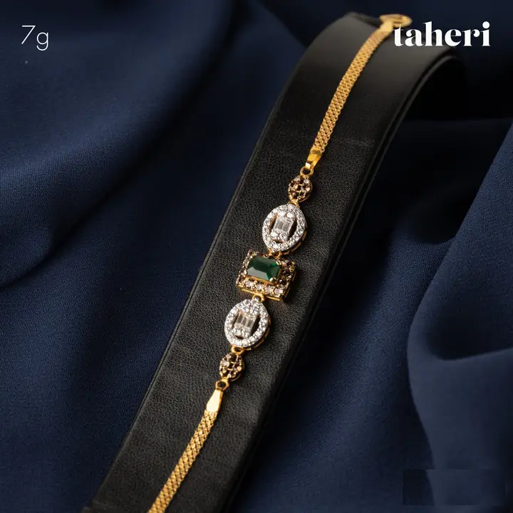 Yellow Gold Bracelet with Emerald design 72 by TAHERI