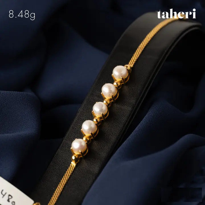 Yellow Gold Bracelet with Pearl design 74 by TAHERI