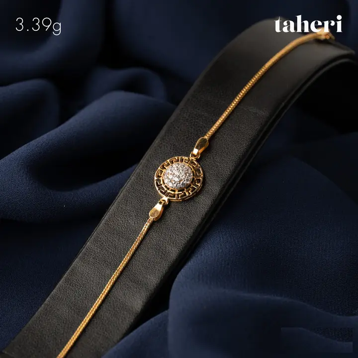 Yellow Gold Bracelet with Cubic Zirconia design 79 by TAHERI