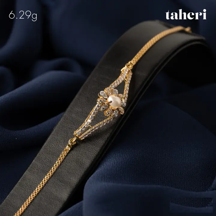 Yellow Gold Bracelet with Pearl design 80 by TAHERI