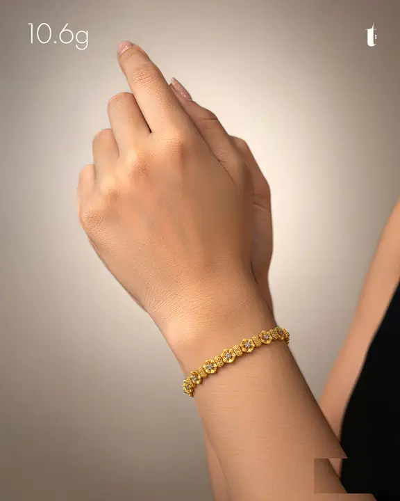 Yellow Gold Bracelet with Cubic Zirconia design 81 by TAHERI