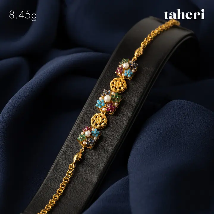 Yellow Gold Bracelet with Colored Stones design 84 by TAHERI