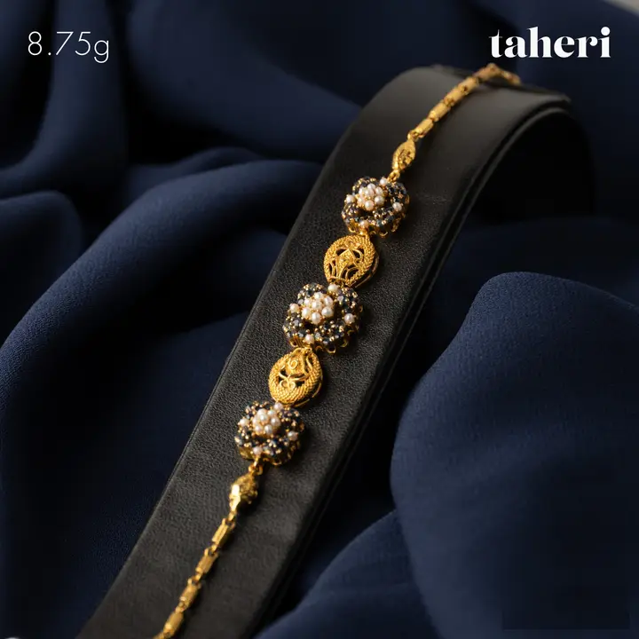 Yellow Gold Bracelet with Pearl design 85 by TAHERI