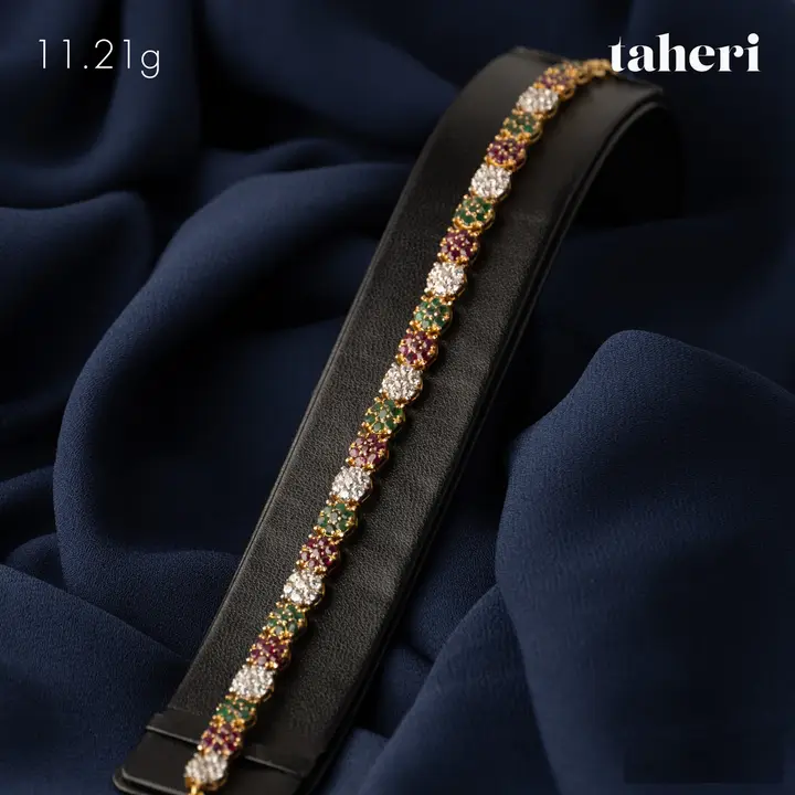 Yellow Gold Bracelet with Colored Stones design 91 by TAHERI