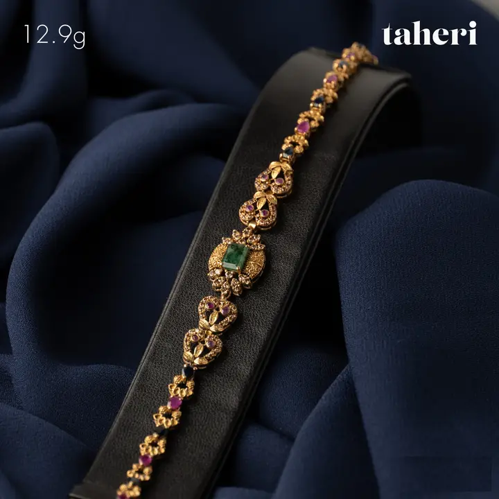 Yellow Gold Bracelet with Emerald design 94 by TAHERI