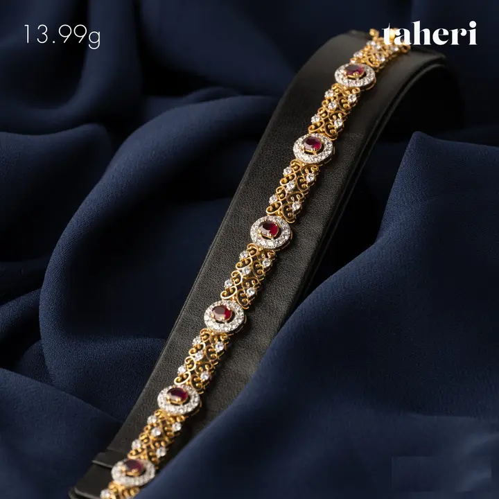 Two-Tone Bracelet with Ruby design 96 by TAHERI