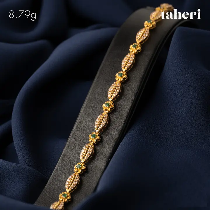 Yellow Gold Bracelet with Cubic Zirconia design 97 by TAHERI