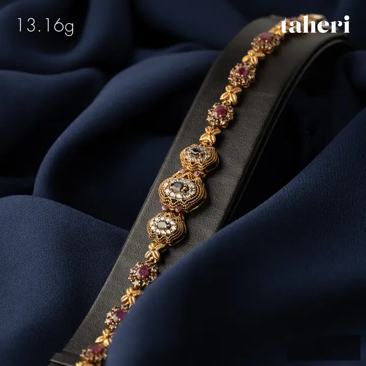 Yellow Gold Bracelet with Ruby design 98 by TAHERI