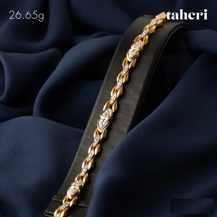 Two-Tone Bracelet with Cubic Zirconia design 99 by TAHERI
