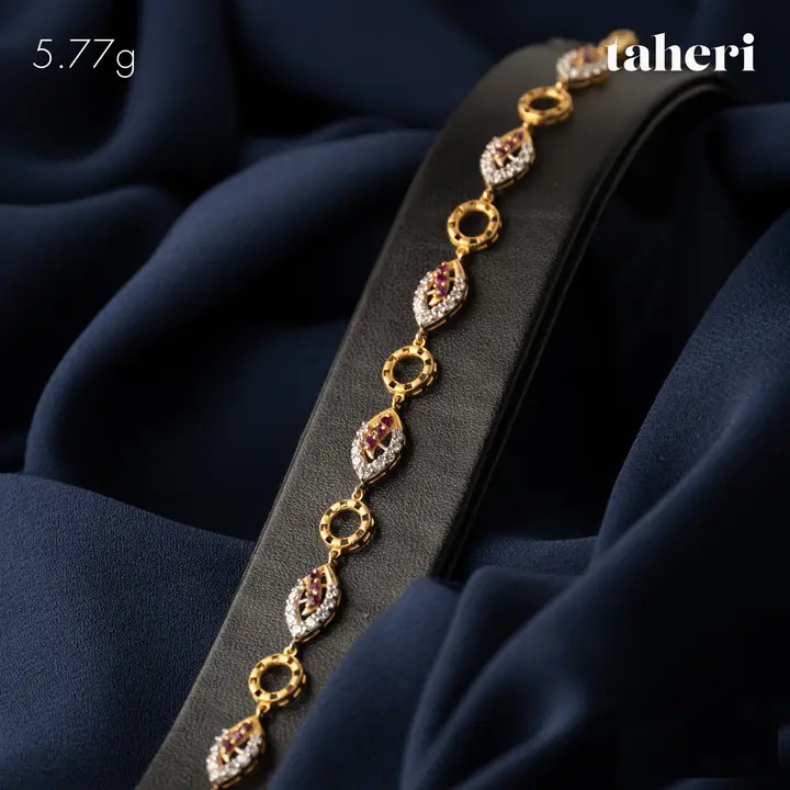 Two-Tone Bracelet with Ruby design 100 by TAHERI