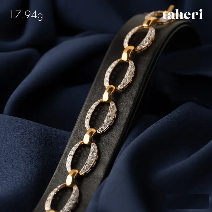 Two-Tone Bracelet with Cubic Zirconia design 103 by TAHERI