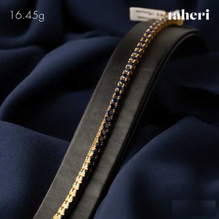Yellow Gold Bracelet with Sapphire design 104 by TAHERI