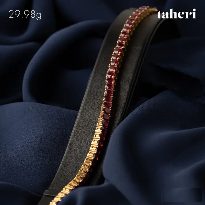 Yellow Gold Bracelet with Ruby design 105 by TAHERI