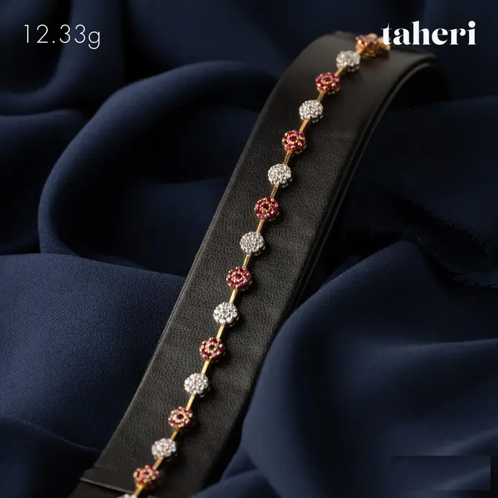 Two-Tone Bracelet with Ruby design 106 by TAHERI