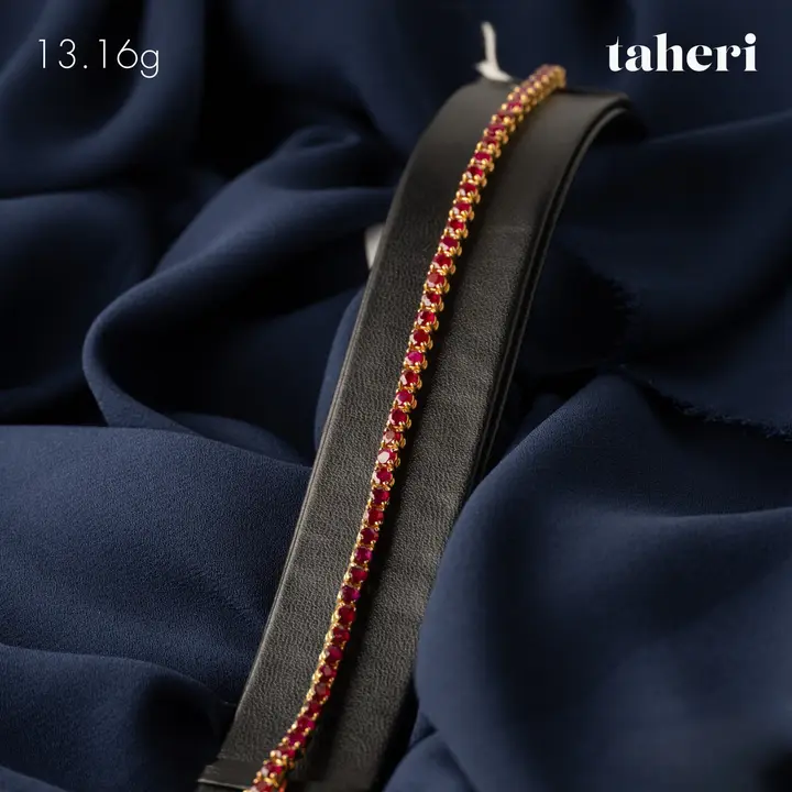 Yellow Gold Bracelet with Ruby design 108 by TAHERI