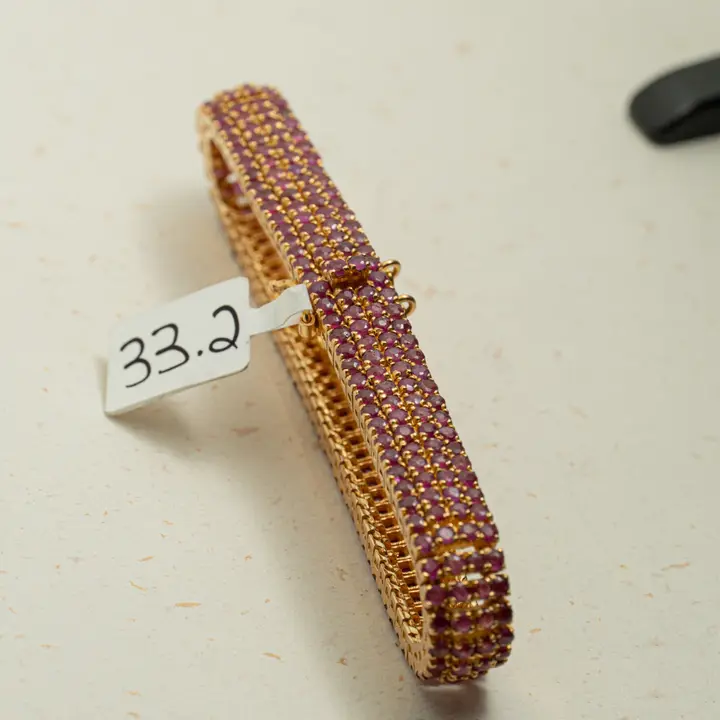Yellow Gold Bracelet with Ruby design 110 by TAHERI