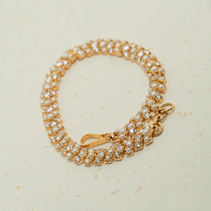 Yellow Gold Bracelet with Cubic Zirconia design 117 by TAHERI