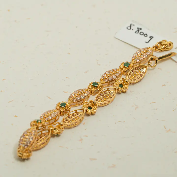 Yellow Gold Bracelet with Cubic Zirconia design 118 by TAHERI
