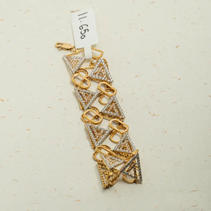 Two-Tone Bracelet with Cubic Zirconia design 119 by TAHERI