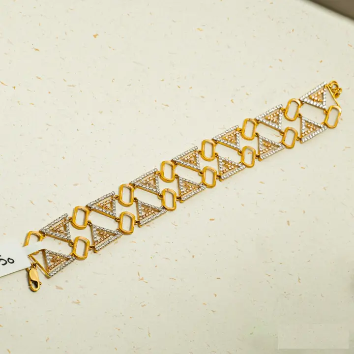 Two-Tone Bracelet with Cubic Zirconia design 120 by TAHERI