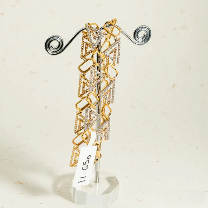 Two-Tone Bracelet with Cubic Zirconia design 121 by TAHERI