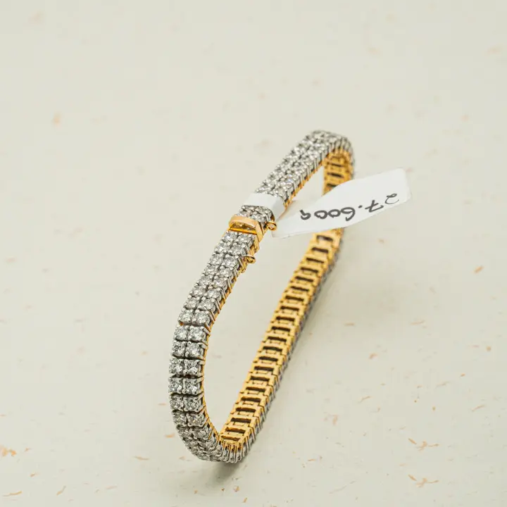 Two-Tone Bracelet with Cubic Zirconia design 123 by TAHERI