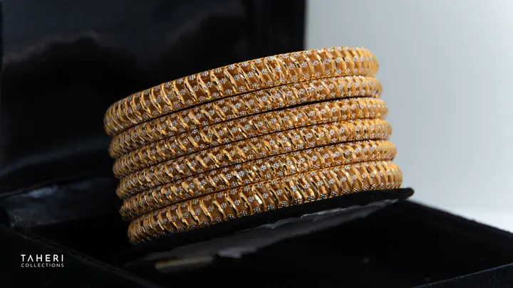 Yellow Gold Bangles & Kara design 64 by TAHERI