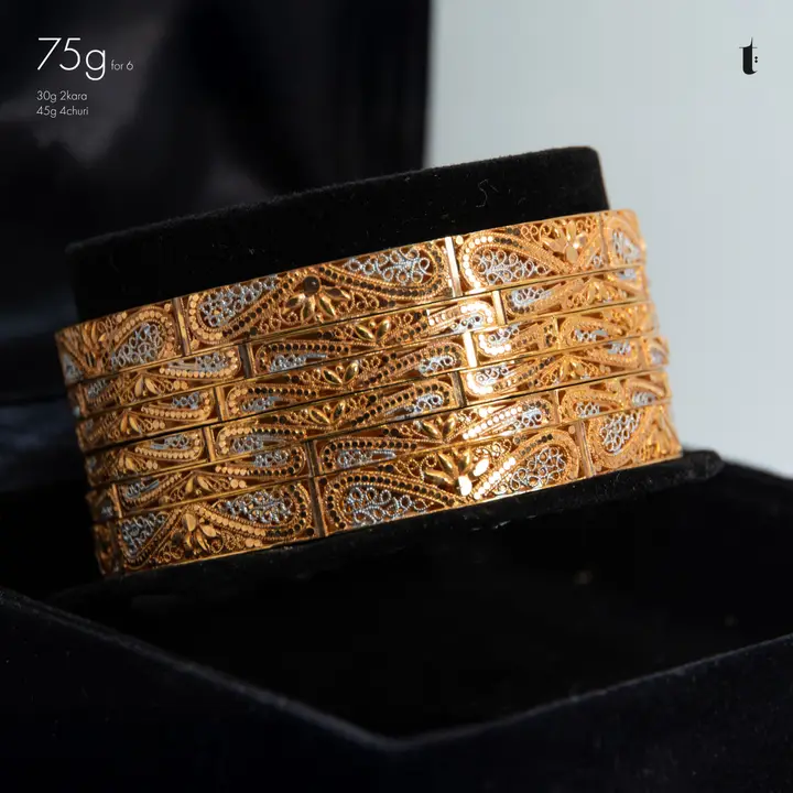 Two-Tone Bangles & Kara design 78 by TAHERI