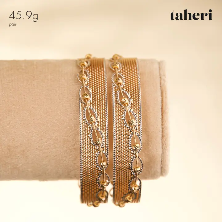 21k Two-Tone Gold Kara design 6 by TAHERI