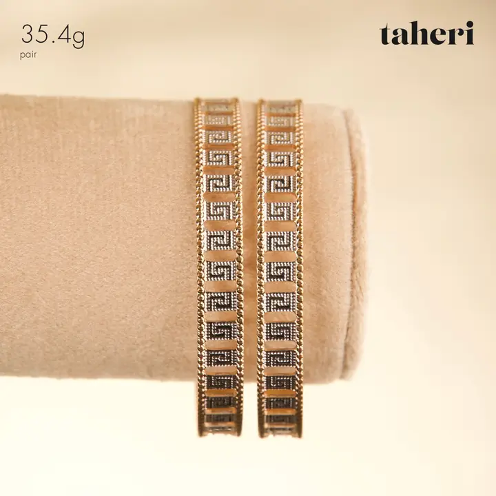 21k Two-Tone Gold Kara design 7 by TAHERI