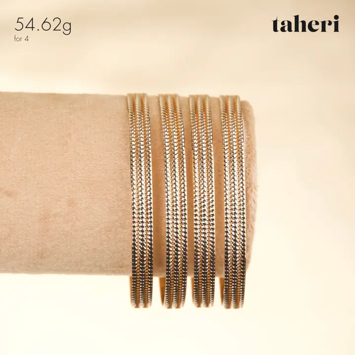 21k Two-Tone Gold Bangle design 82 by TAHERI
