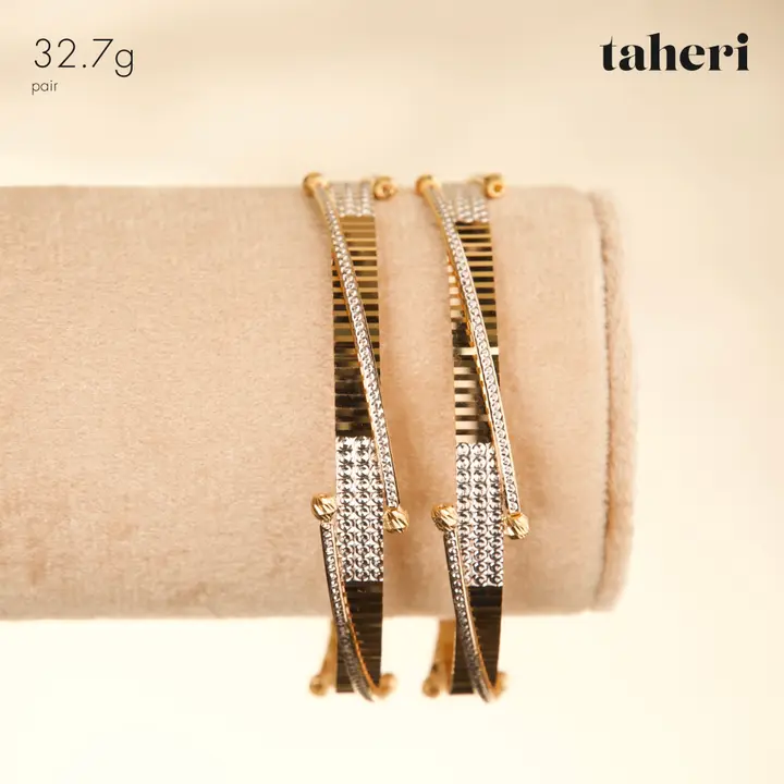 21k Two-Tone Gold Kara design 9 by TAHERI